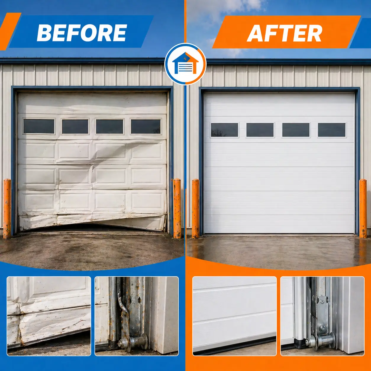 garage door repair before and after