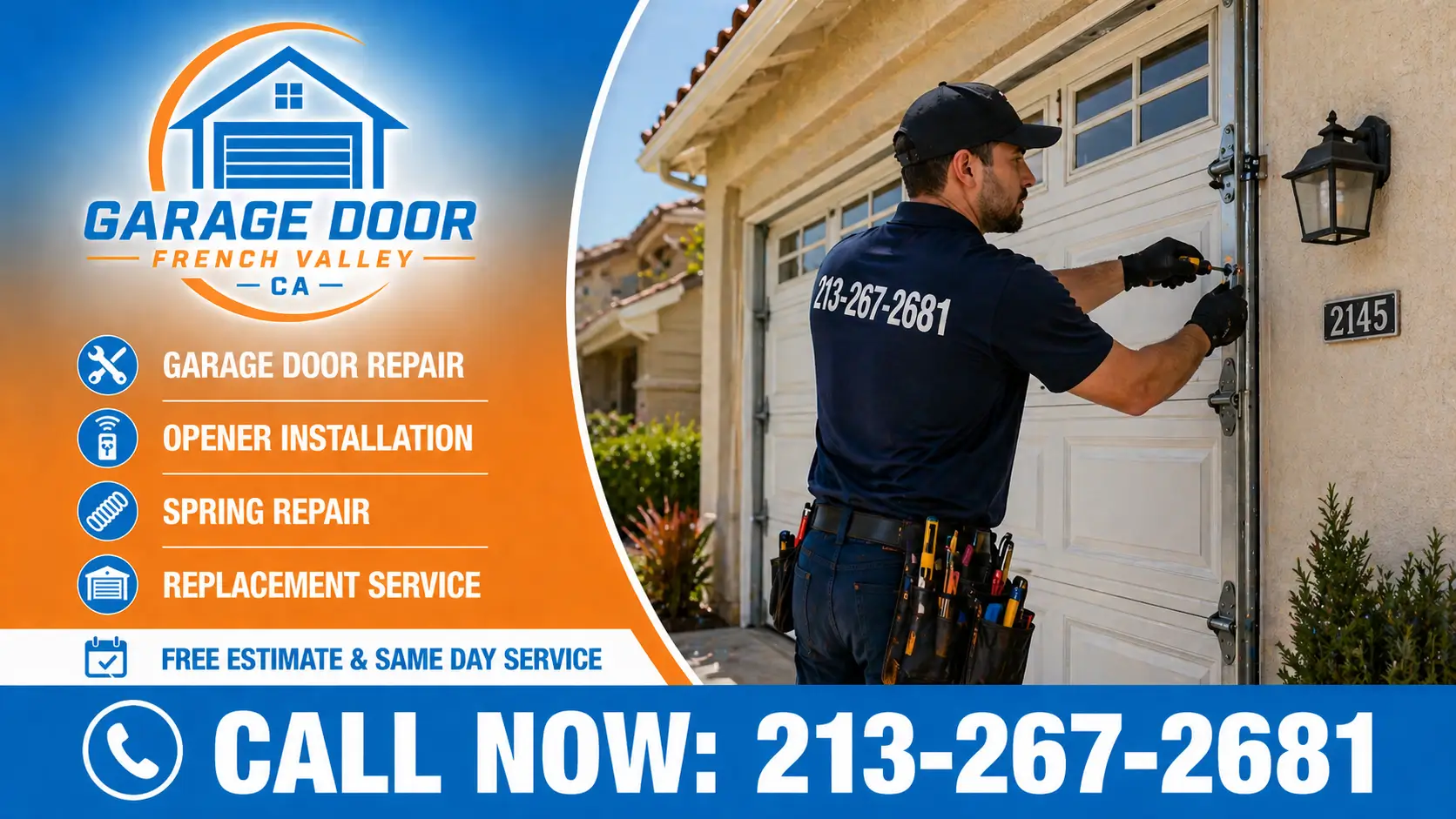 Garage Door French Valley CA | Same Day Repair Service